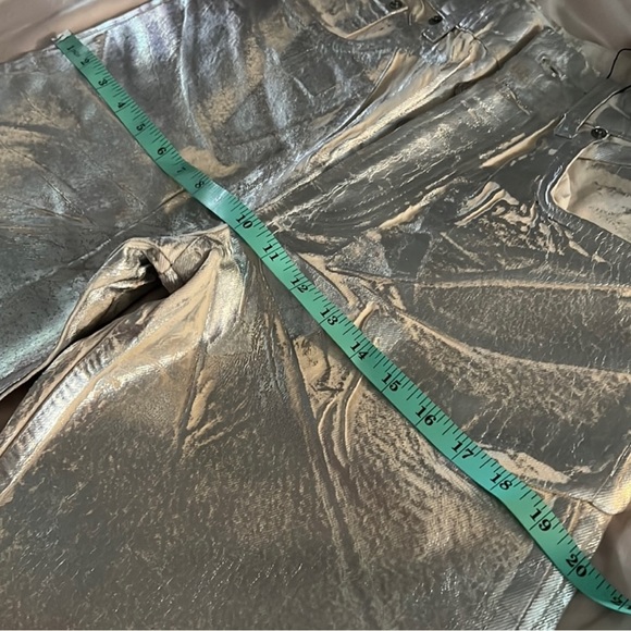 NWT ZARA METALLIC SILVER JEANS - Picture 13 of 14